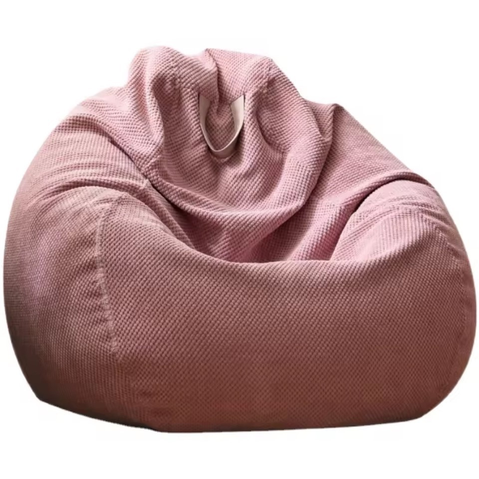 Pouf poire en velours côtelé rose